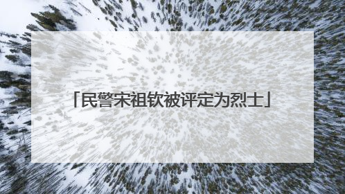 民警宋祖钦被评定为烈士