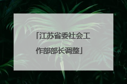 江苏省委社会工作部部长调整