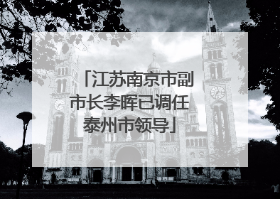 江苏南京市副市长李晖已调任泰州市领导