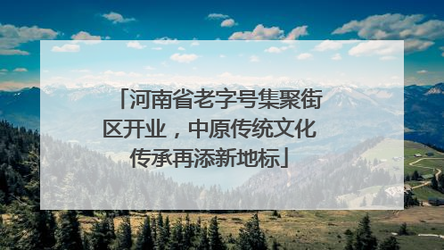河南省老字号集聚街区开业，中原传统文化传承再添新地标