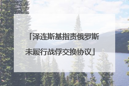 泽连斯基指责俄罗斯未履行战俘交换协议