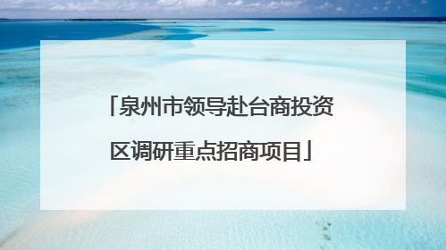 泉州市领导赴台商投资区调研重点招商项目