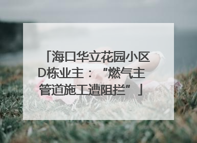 海口华立花园小区D栋业主：“燃气主管道施工遭阻拦”