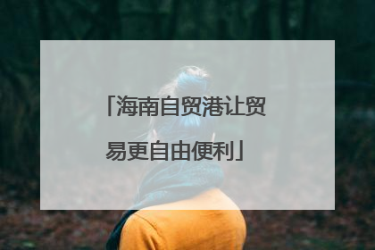 海南自贸港让贸易更自由便利