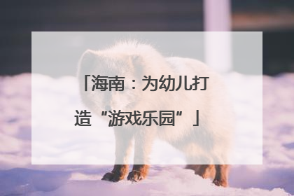 海南：为幼儿打造“游戏乐园”