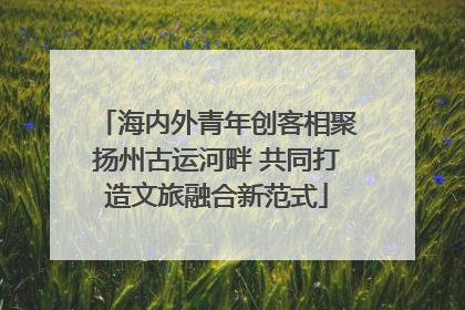 海内外青年创客相聚扬州古运河畔 共同打造文旅融合新范式