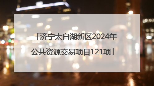 济宁太白湖新区2024年公共资源交易项目121项