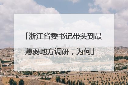 浙江省委书记带头到最薄弱地方调研，为何