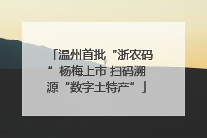温州首批“浙农码”杨梅上市 扫码溯源“数字土特产”
