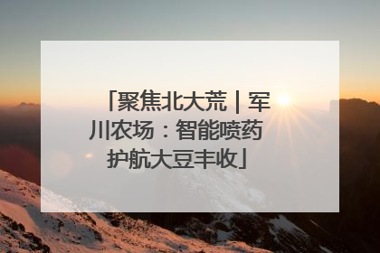 聚焦北大荒｜军川农场：智能喷药护航大豆丰收