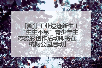 聚焦工业遗迹新生！“生生不息”青少年生态摄影创作活动即将在杭钢公园启动