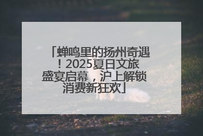 蝉鸣里的扬州奇遇！2025夏日文旅盛宴启幕，沪上解锁消费新狂欢