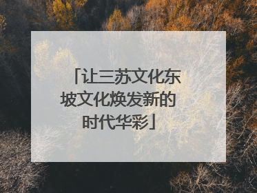 让三苏文化东坡文化焕发新的时代华彩