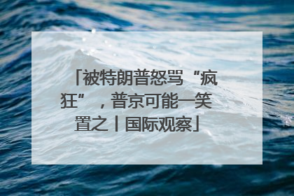 被特朗普怒骂“疯狂”，普京可能一笑置之丨国际观察