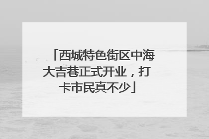 西城特色街区中海大吉巷正式开业，打卡市民真不少