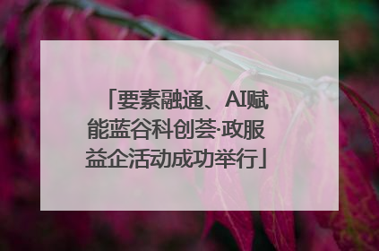 要素融通、AI赋能蓝谷科创荟·政服益企活动成功举行