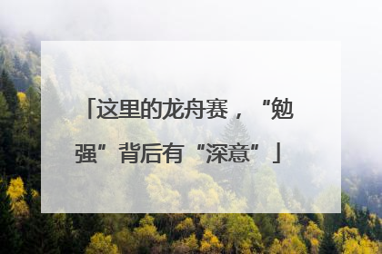 这里的龙舟赛，“勉强”背后有“深意”