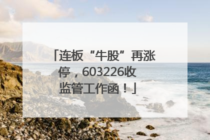 连板“牛股”再涨停，603226收监管工作函！