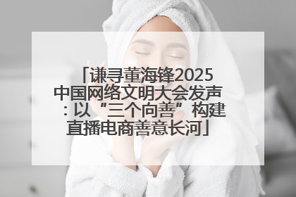 谦寻董海锋2025中国网络文明大会发声：以“三个向善”构建直播电商善意长河