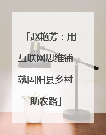 赵艳芳：用互联网思维铺就固阳县乡村助农路