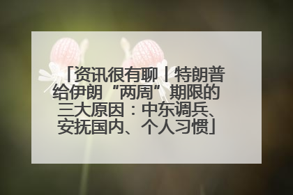 资讯很有聊丨特朗普给伊朗“两周”期限的三大原因：中东调兵、安抚国内、个人习惯