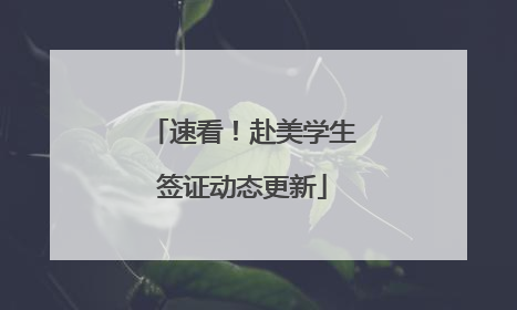 速看！赴美学生签证动态更新