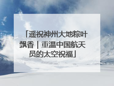 遥祝神州大地粽叶飘香｜重温中国航天员的太空祝福