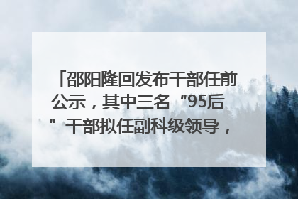 邵阳隆回发布干部任前公示，其中三名“95后”干部拟任副科级领导，均系硕士选调生