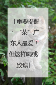 重要提醒：“茶”广东人最爱！但这样喝或致癌