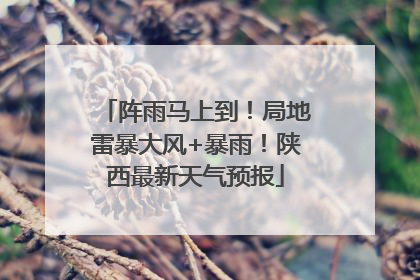 阵雨马上到！局地雷暴大风+暴雨！陕西最新天气预报
