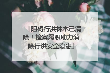 阻碍行洪林木已清除！检察履职助力消除行洪安全隐患