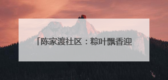陈家渡社区：粽叶飘香迎端午 清风正气话清廉
