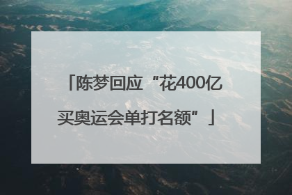 陈梦回应“花400亿买奥运会单打名额”