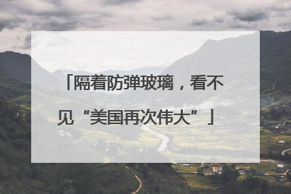 隔着防弹玻璃，看不见“美国再次伟大”
