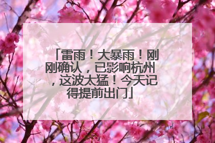 雷雨！大暴雨！刚刚确认，已影响杭州，这波太猛！今天记得提前出门