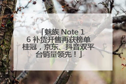 魅族 Note 16 补货开售再获榜单桂冠，京东、抖音双平台销量领先！