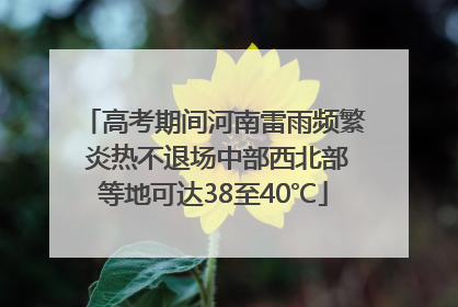 高考期间河南雷雨频繁 炎热不退场中部西北部等地可达38至40℃