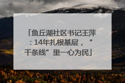 鱼丘湖社区书记王萍：14年扎根基层，“千条线”里一心为民