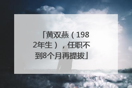 黄双燕（1982年生），任职不到8个月再提拔