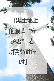 黑土地上的藏蓝“守护者” 春耕警务进行时