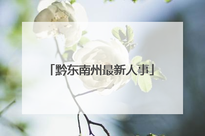 黔东南州最新人事