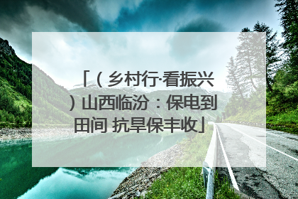 （乡村行·看振兴）山西临汾：保电到田间 抗旱保丰收