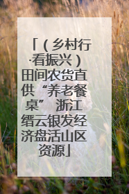 （乡村行·看振兴）田间农货直供“养老餐桌” 浙江缙云银发经济盘活山区资源