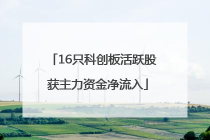 16只科创板活跃股获主力资金净流入