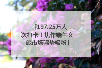 197.25万人次打卡！焦作端午文旅市场强势吸粉