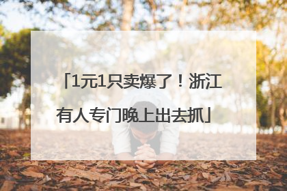 1元1只卖爆了！浙江有人专门晚上出去抓