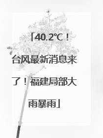 40.2℃！台风最新消息来了！福建局部大雨暴雨