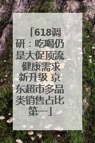 618调研：吃喝仍是大促顶流 健康需求新升级 京东超市多品类销售占比第一