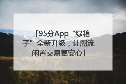 95分App“绿箱子”全新升级，让潮流闲置交易更安心