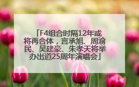 F4组合时隔12年或将再合体，言承旭、周渝民、吴建豪、朱孝天将举办出道25周年演唱会